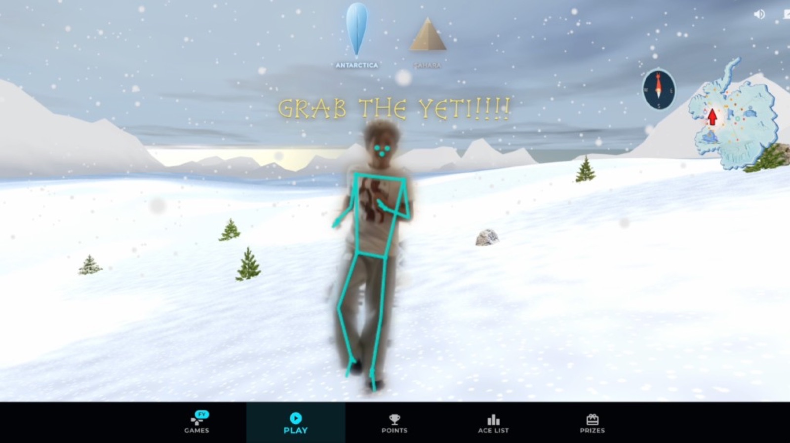 Body movement controls the game