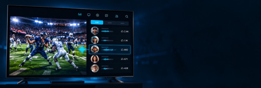 Live game beside Fansmit creator audio